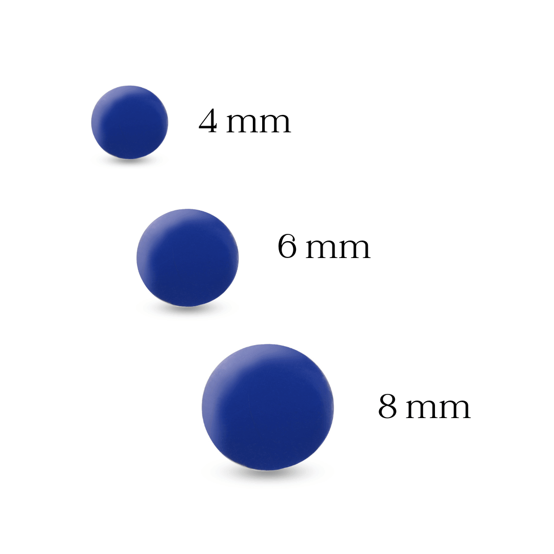 Ohrringe blauer Punkt, 4/6/8mm