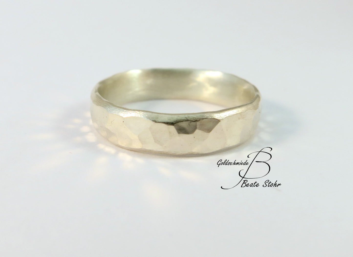 Trauring geschmiedet Sterling Silber