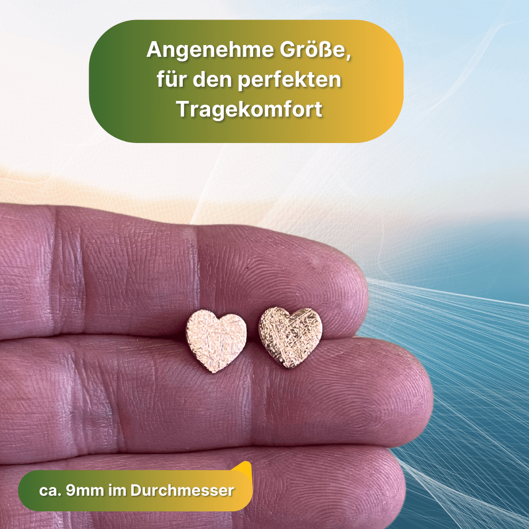 1 Paar Ohrstecker mit Herz Silber rosévergoldet