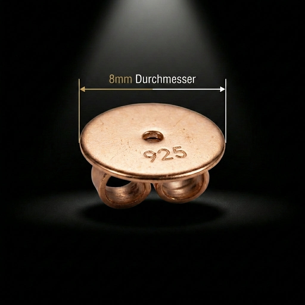 XL Ohrring Verschluss (8mm) aus 925 Silber | Sicherer Halt für Ohrringe