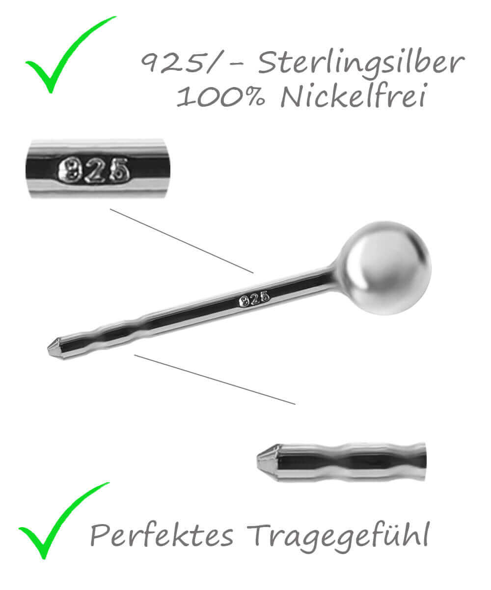 Ohrstecker Silber Kugel | Kugel Ohrstecker | Traumschmuckwerkstatt Shop