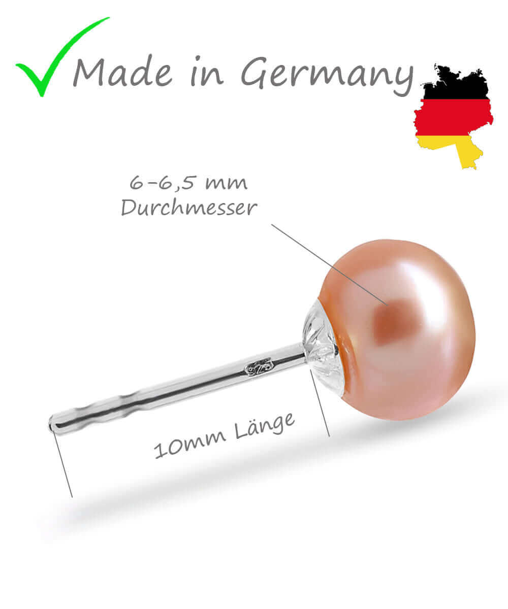 Rosa Süßwasser-Ohrstecker | Traumschmuckwerkstatt Shop