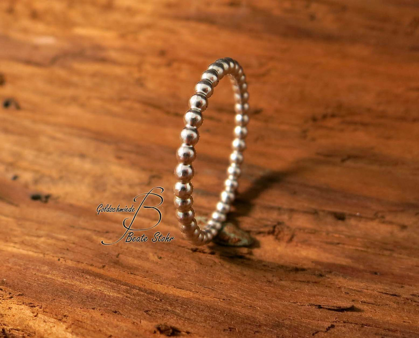 Kugelring silber Handarbeit