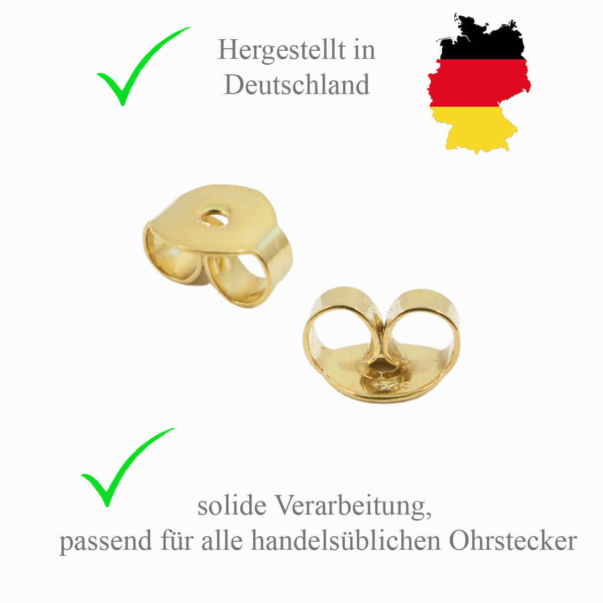 Gold Ohrstecker Verschluss | Traumschmuckwerkstatt Shop
