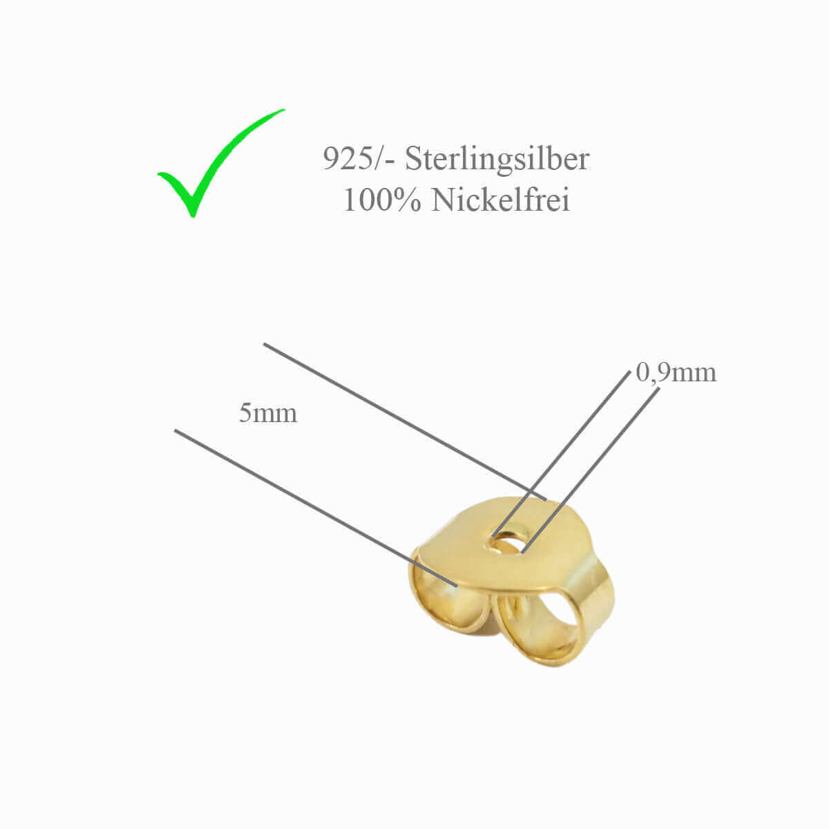Gold Ohrstecker Verschluss | Traumschmuckwerkstatt Shop