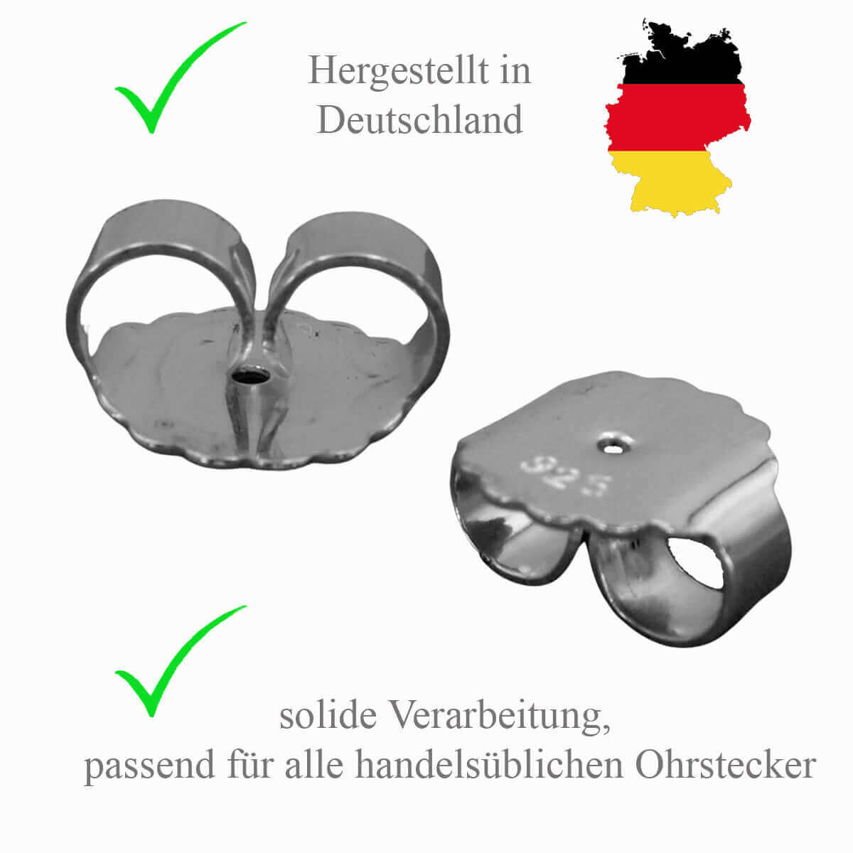 Silber Ohrmutter Ohrstecker | Traumschmuckwerkstatt Shop