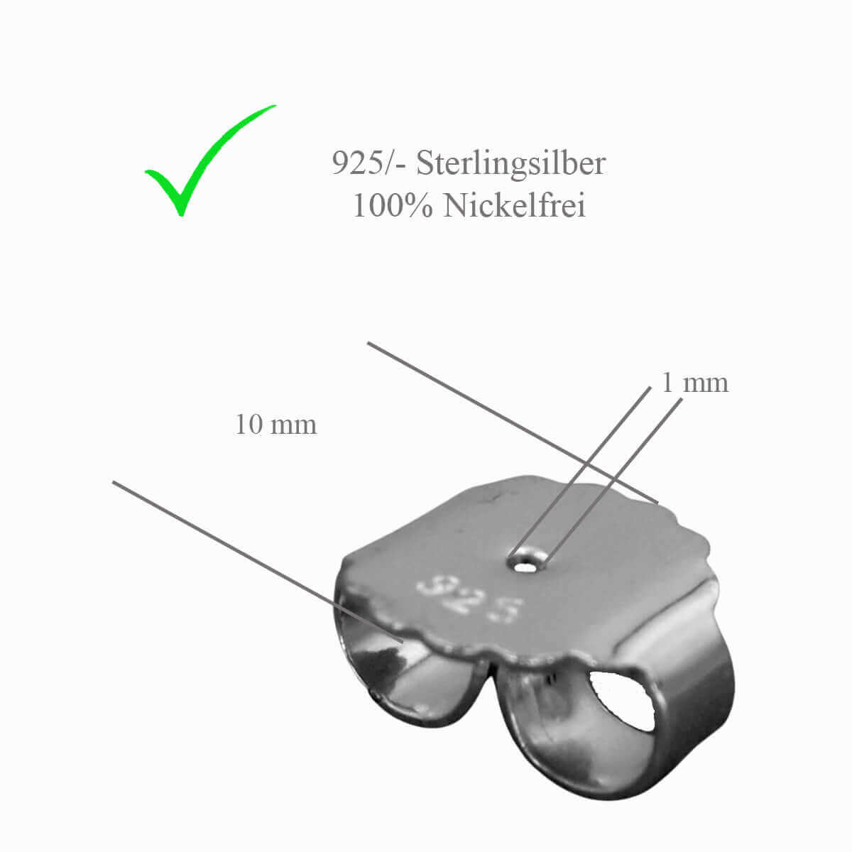 Silber Ohrmutter Ohrstecker | Traumschmuckwerkstatt Shop