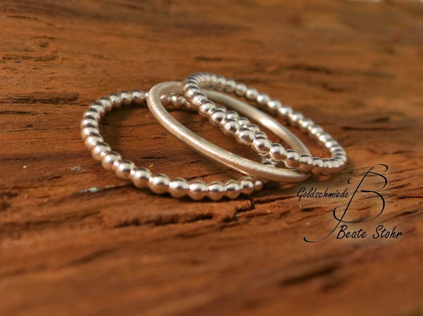 Stapel Ringe-Set Sterlingsilber