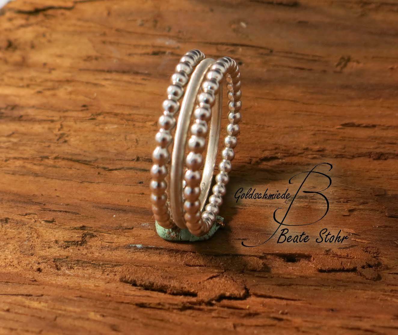 Stapel Ringe-Set Sterlingsilber