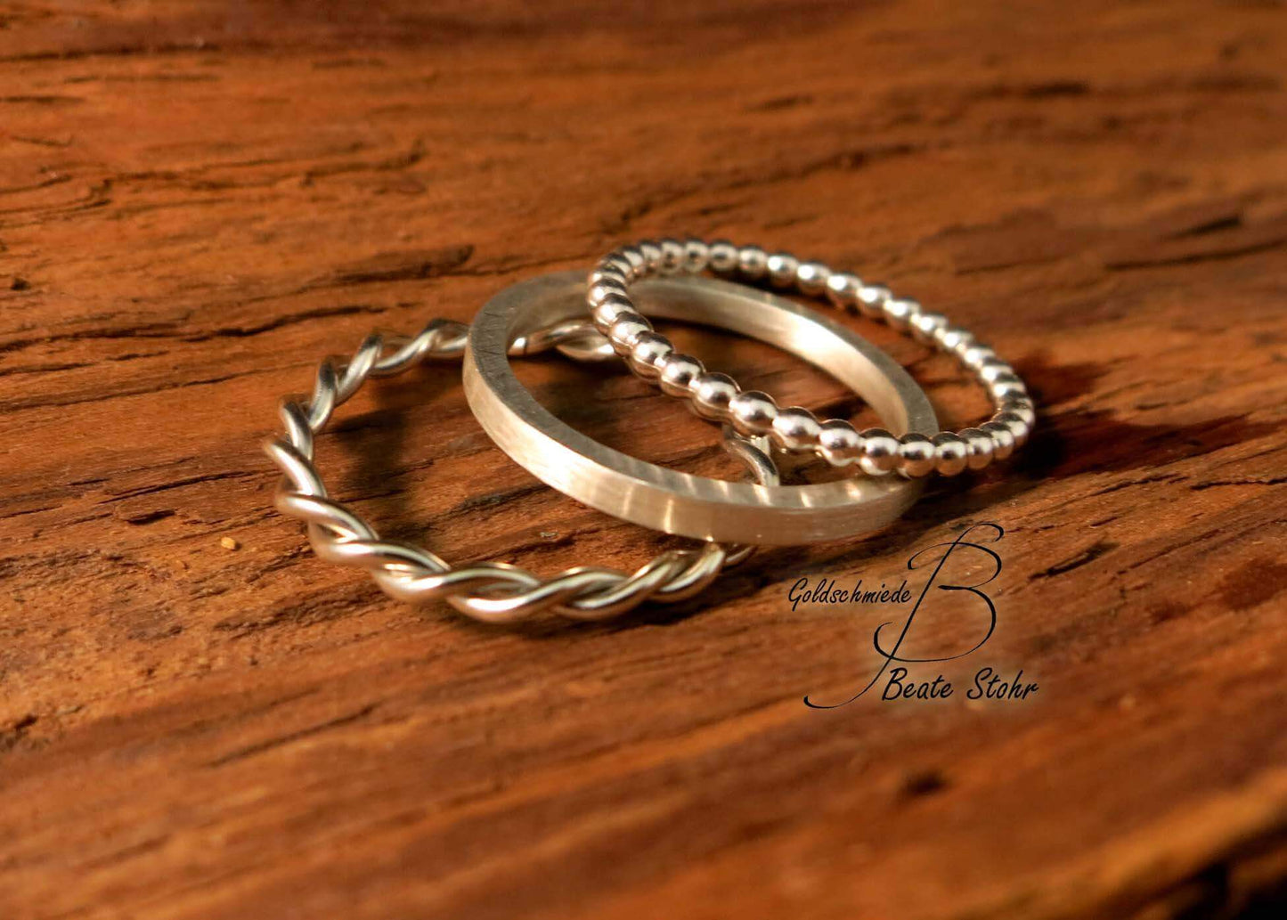 Stapel-Ring Set Silber Handarbeit 4