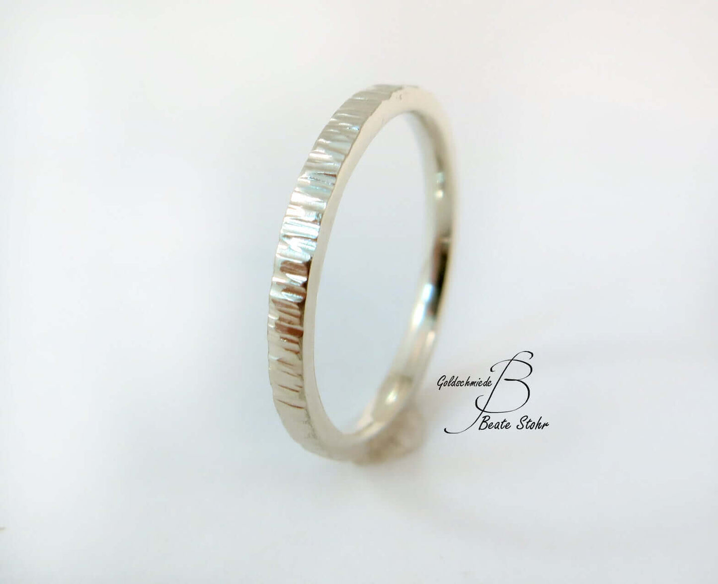 Schmuckring Rinde schmal Silber