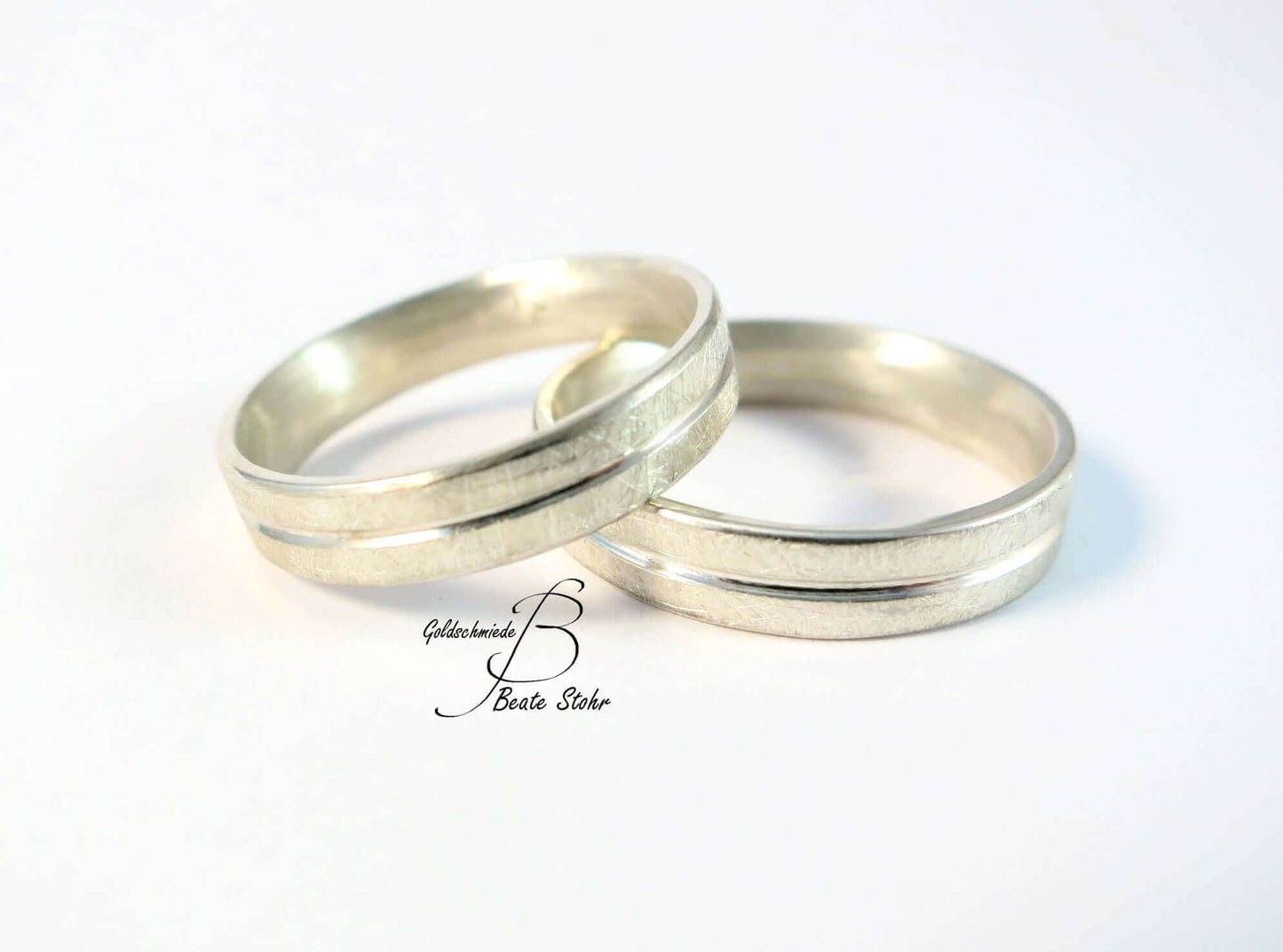 Trauringe Silber Rille