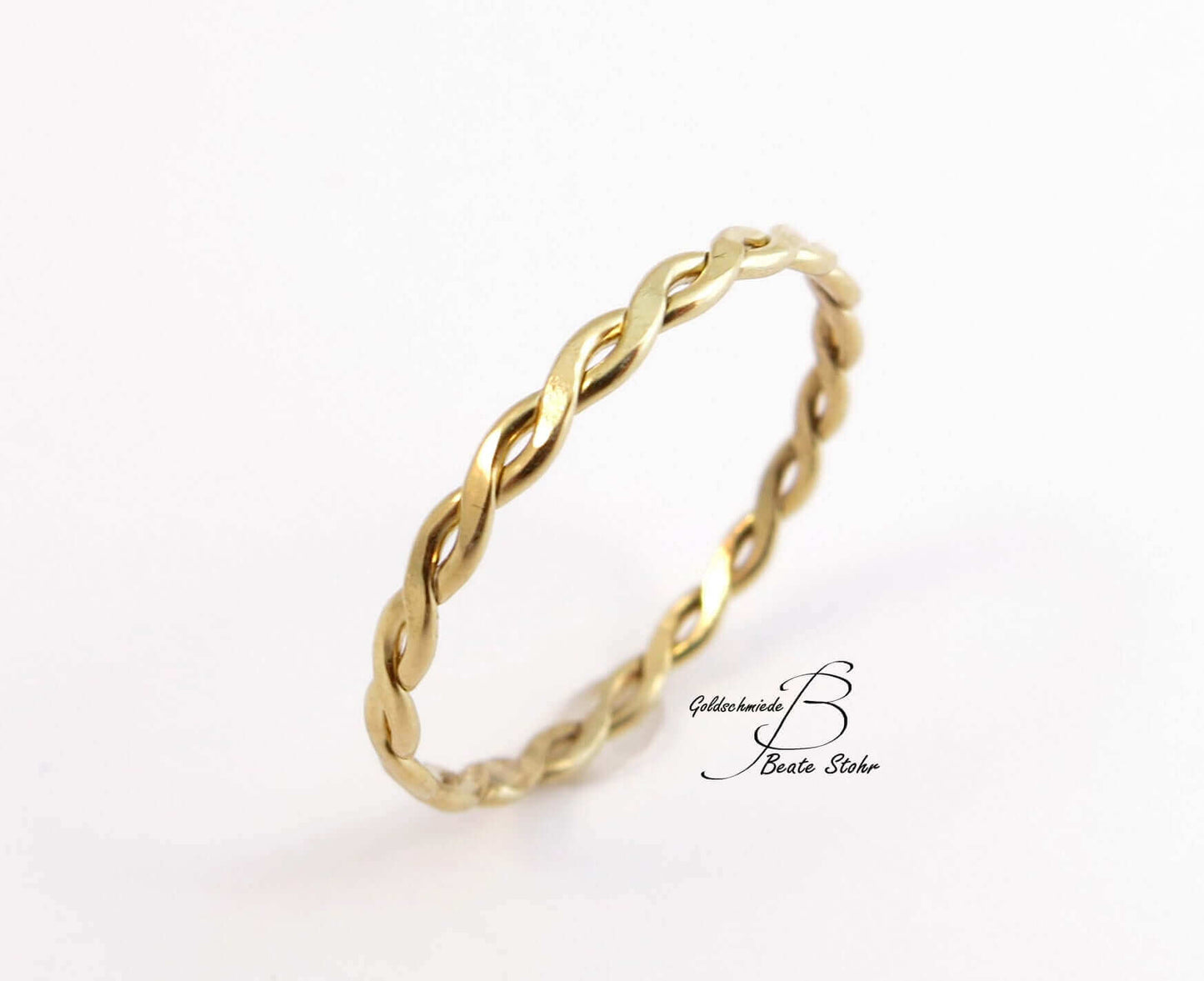 Gekordelter Gold Handarbeit Ring | Traumschmuckwerkstatt Shop