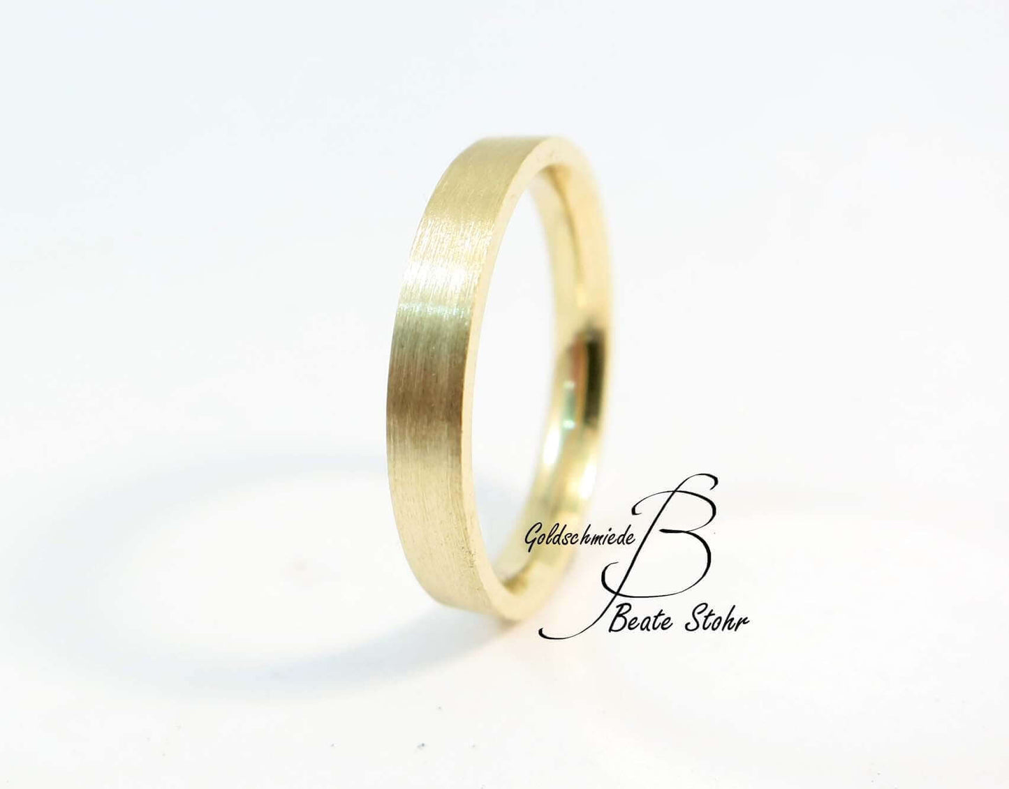 Gelbgold Matt Gefütterter Ring | Traumschmuckwerkstatt Shop