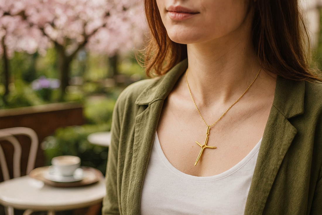 Kreuz Anhänger Engel 333 Gold – edel & zeitlos
