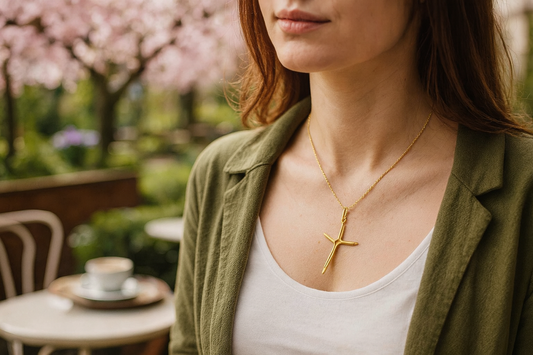 Kreuz Anhänger Engel 333 Gold – edel & zeitlos