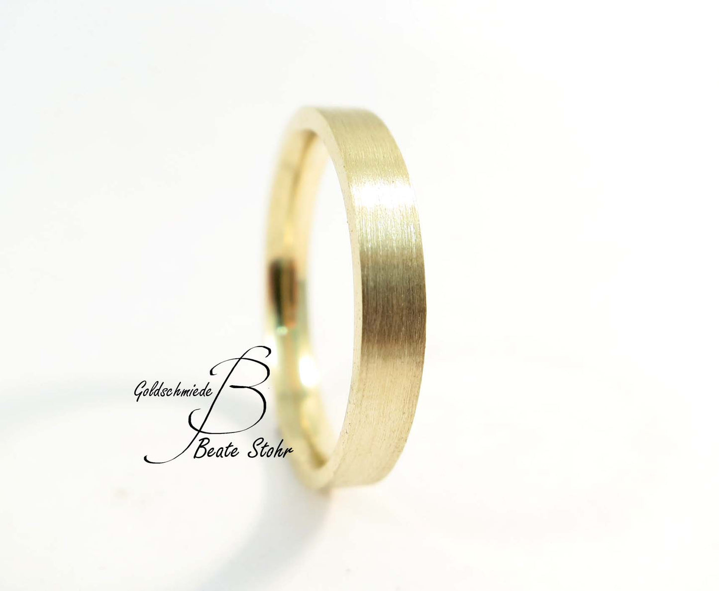 schlichter Trauring in 585/- Gelbgold 3 mm breit
