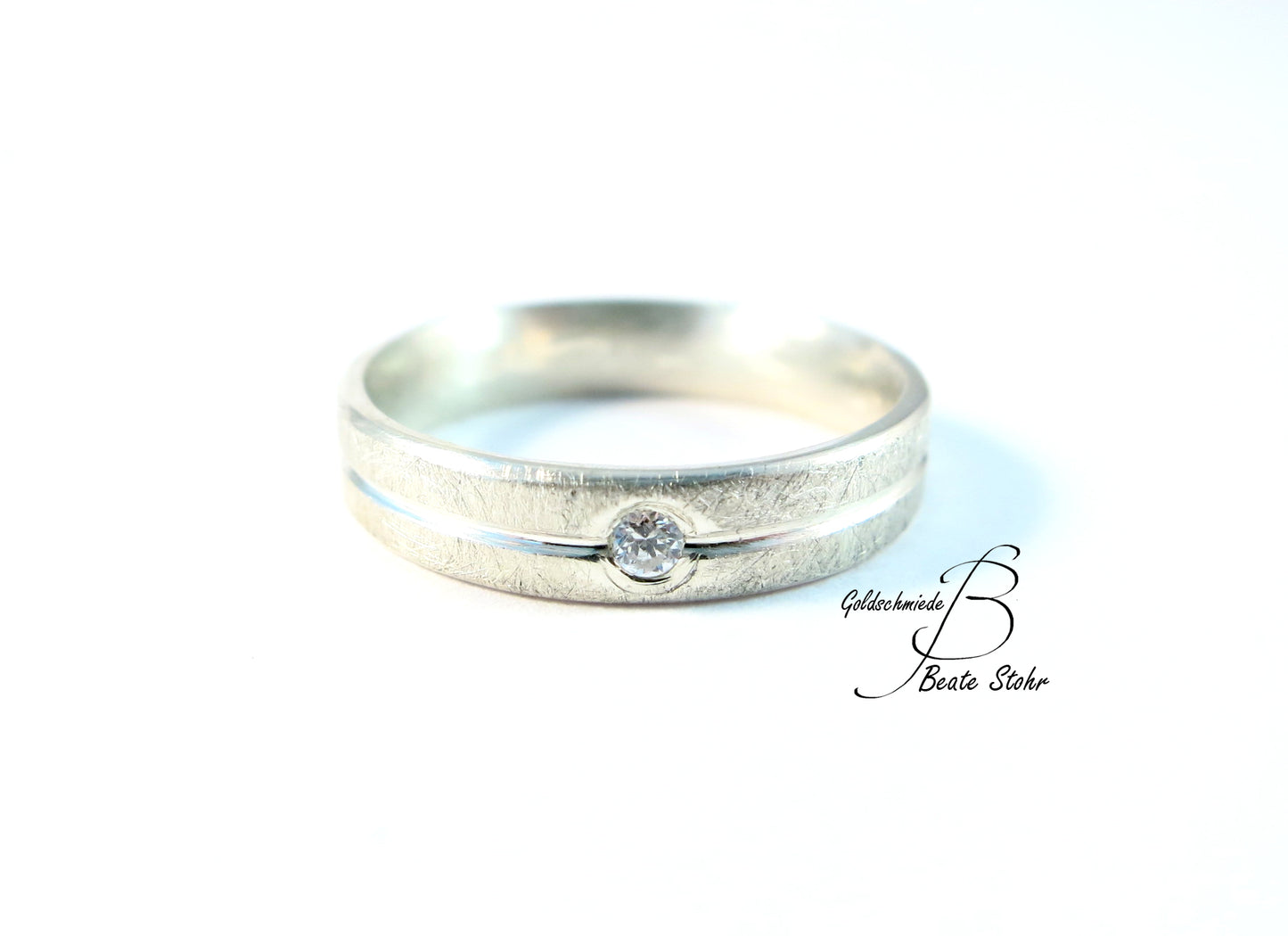 Verlobungsring Silber mit Diamant