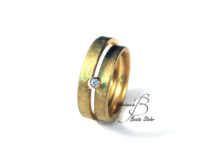 Trauringe "perfektes Paar" mit Diamant Gold 585/-