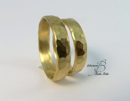 Trauringe geschmiedet Gold 585/- Handarbeit