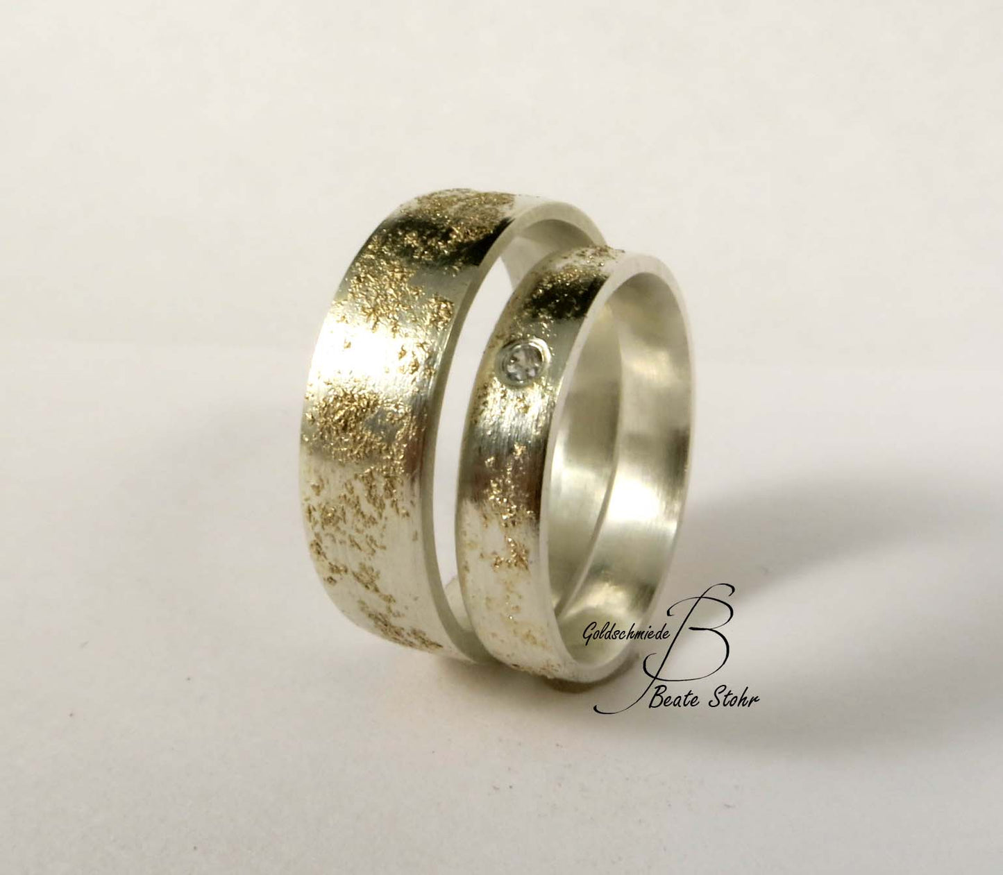 Trauringe Sternenstaub mit Diamant Unikat