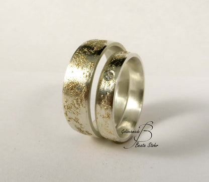 Trauringe Sternenstaub mit Diamant Unikat