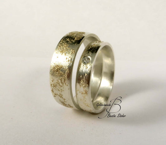 Trauringe Sternenstaub mit Diamant Unikat
