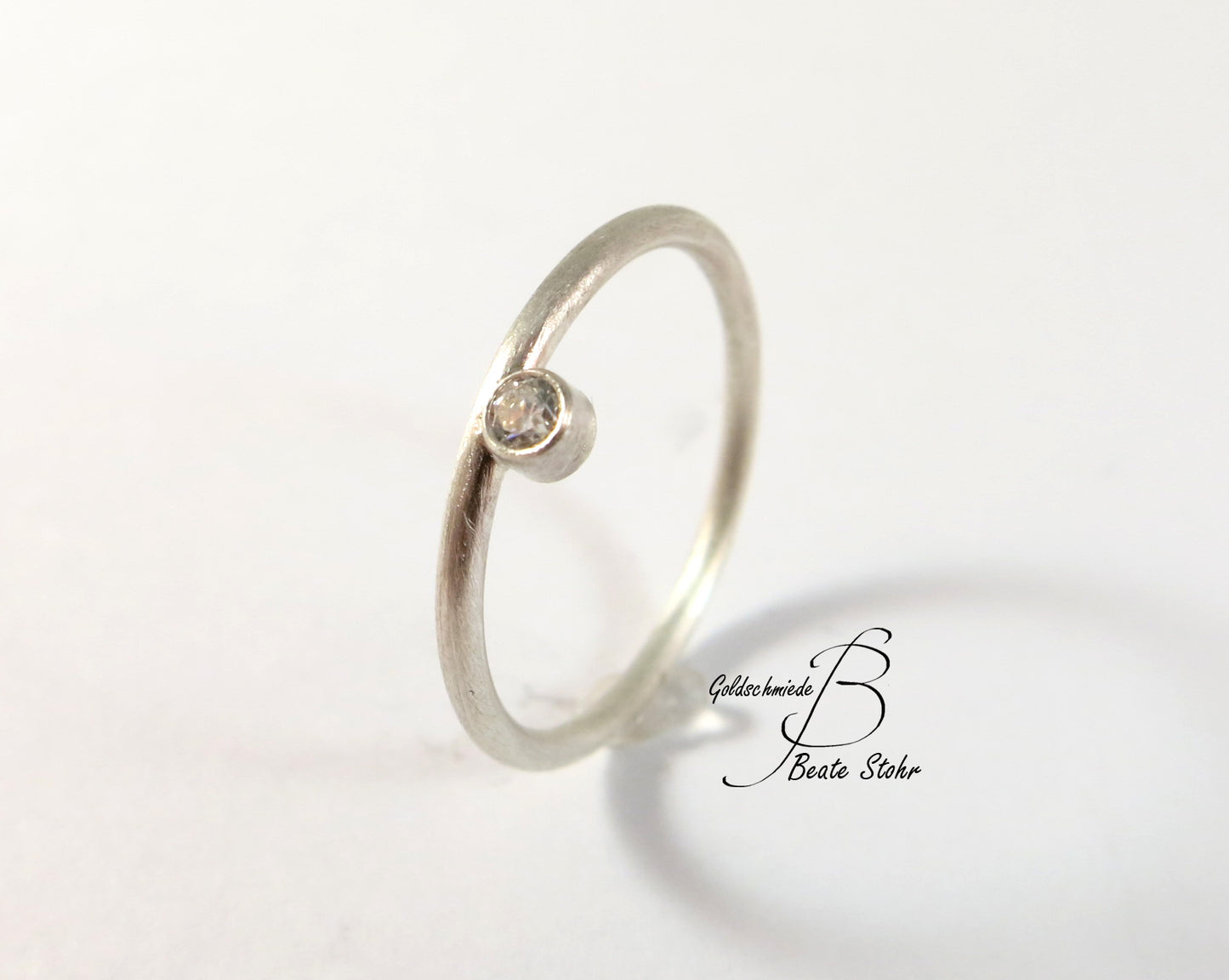 Antragsring mit Zirkonia Silber Handarbeit