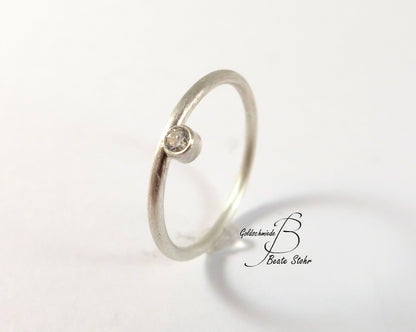 Antragsring mit Zirkonia Silber Handarbeit