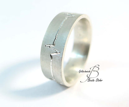 Trauring "Herzlinie" Silber
