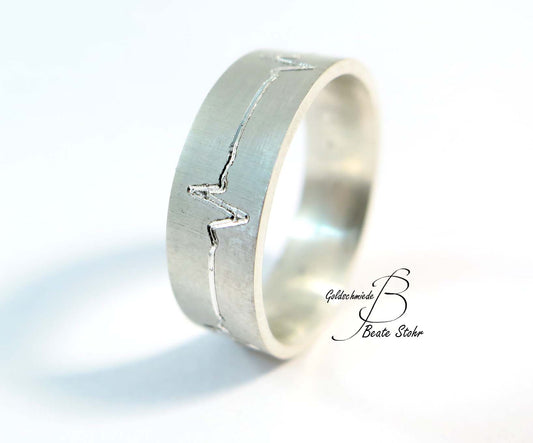 Trauring "Herzlinie" Silber
