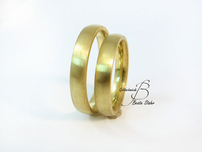 Paar Trauringe halbrund Gold 585/-