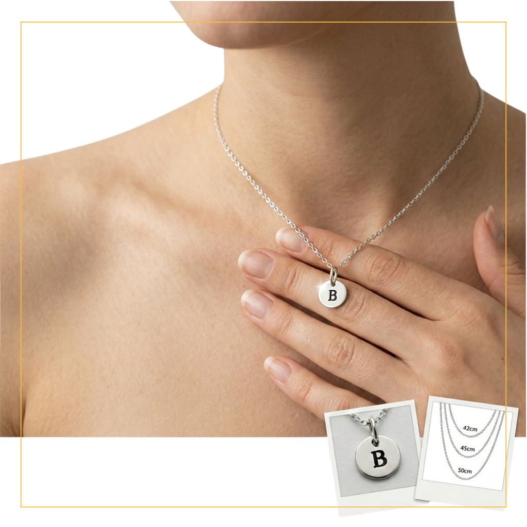 Personalisierte Kette mit Buchstaben aus 925 Silber | Initialen-Halskette