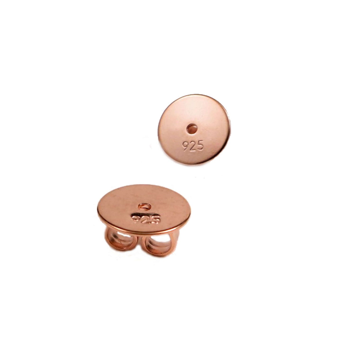 XL Ohrmutter 8mm rosévergoldet Silber 925/- für schwere Ohrstecker oder größere Ohrlöcher
