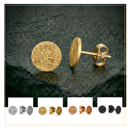 Ohrringe Silber 925, 4/6/8/10mm, echte Handmade Ohrstecker rund Eis-Matt