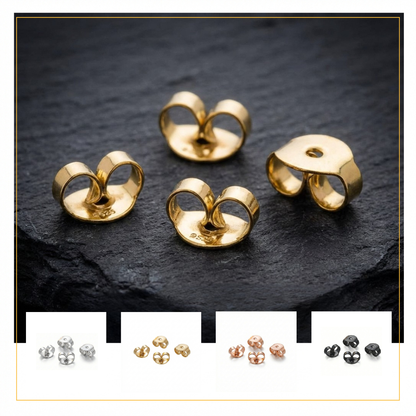 Ohrstecker Verschlüsse aus 925 Sterling Silber (4 Stück) | Sicherer Halt für Ohrringe