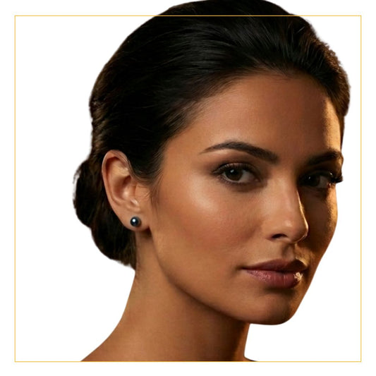 Ohrstecker mit echter schwarzer Süßwasser Perle 6mm Silber