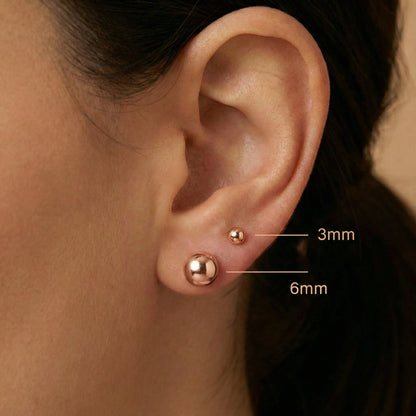 Kugel Ohrstecker aus 925 Silber | Glänzend | Handgemachter Schmuck