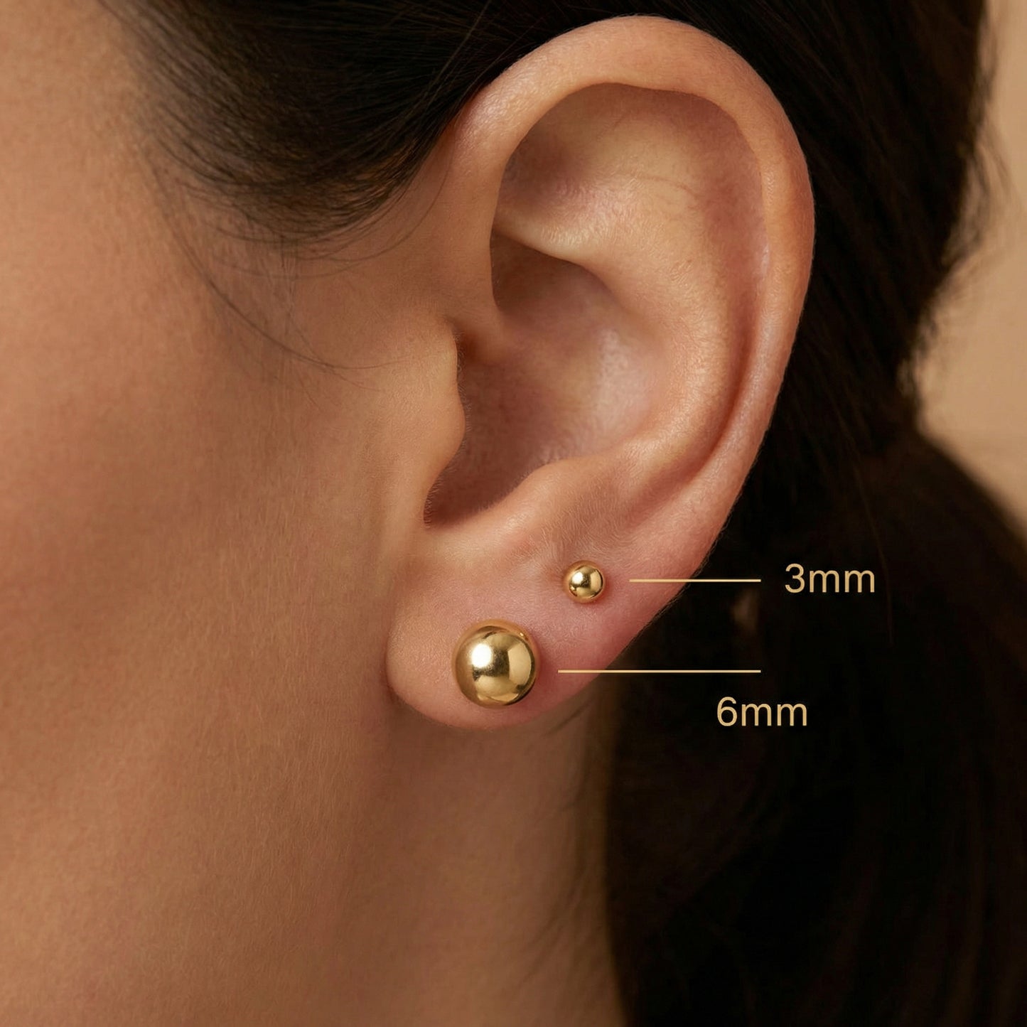 Kugel Ohrstecker aus 925 Silber | Glänzend | Handgemachter Schmuck