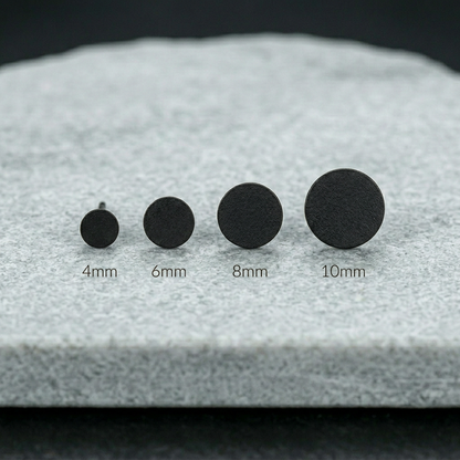 Ohrringe Silber 925, 4/6/8/10mm, echte Handmade Ohrstecker rund Eis-Matt