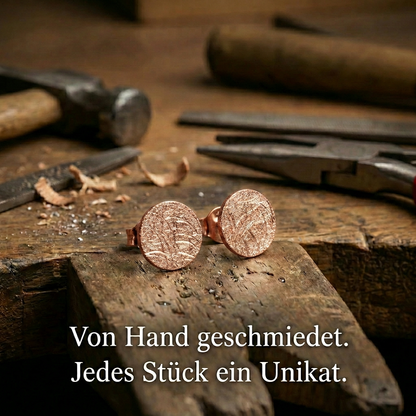 Ohrringe Silber 925, 4/6/8/10mm, echte Handmade Ohrstecker rund Eis-Matt