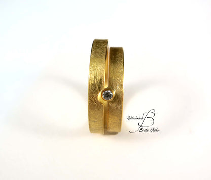 Trauringe "perfektes Paar" mit Diamant Gold 585/-