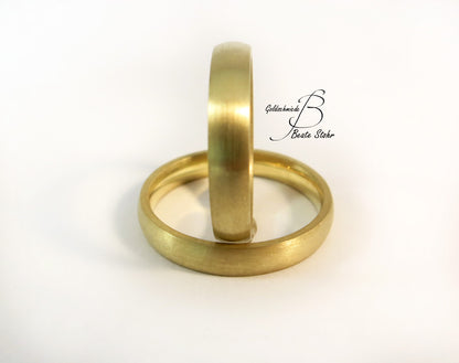 Paar Trauringe halbrund Gold 585/-