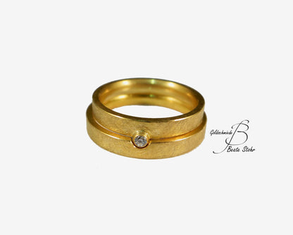 Trauringe "perfektes Paar" mit Diamant Gold 585/-