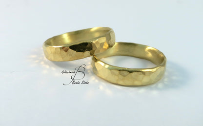 Trauringe geschmiedet Gold 585/- Handarbeit