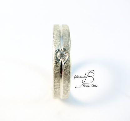 Verlobungsring Silber mit Diamant