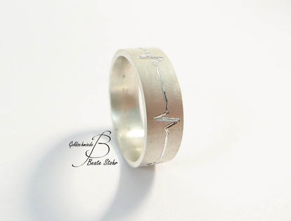 Trauring "Herzlinie" Silber