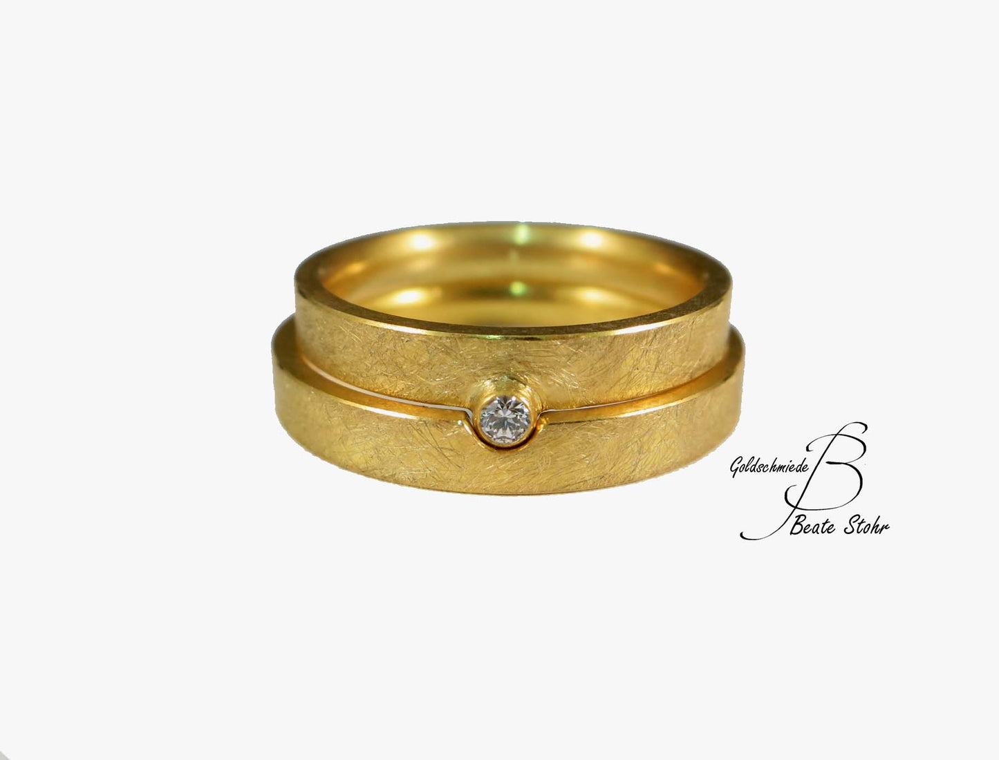 Trauringe "perfektes Paar" mit Diamant Gold 585/-
