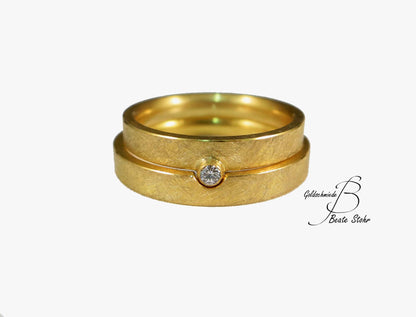 Trauringe "perfektes Paar" mit Diamant Gold 585/-