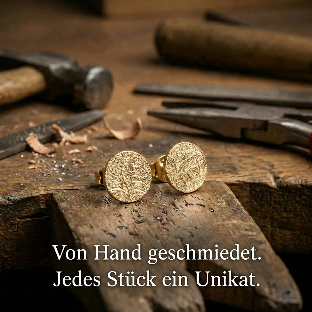 ohrringe Silber matt vergoldet handarbeit